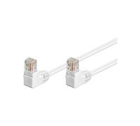 Goobay 96072 CAT 5e Câble de Liaison 2x 90° Coudés, U/UTP, Blanc, 3 m Longueur