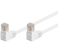 Goobay 96074 CAT 5e Câble de Liaison 2x 90° Coudés, U/UTP, Blanc, 10 m Longueur