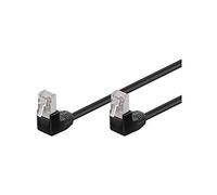 Goobay 96079 CAT 5e Câble de Liaison 2x 90° Coudés, F/UTP, Noir, 2 m Longueur