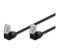 goobay - Câble réseau - RJ-45 (M) pour RJ-45 (M) - 3 m - paire torsadée écrantée (F/UTP) - CAT 5e - moulé, connecteur à 90 ° - noir