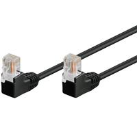 Goobay 96088 CAT 5e Câble patch 2x 90° coudé, U/UTP, noir, 3 m - CCA cuivre mélangé, 2x RJ45 mâle 90° (8P8C)