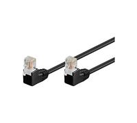 Goobay 96090 CAT 5e Câble de Liaison 2x 90° Coudés, U/UTP, Noir, 10 m Longueur