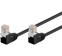 Goobay 96090 CAT 5e câble patch 2x 90° coudé, U/UTP, noir, 10 m - CCA cuivre mélangé, 2x RJ45 mâle 90° (8P8C)