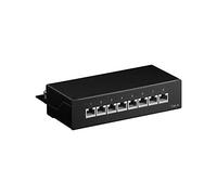 Goobay 96105 CAT 6 Panneau de Brassage Mini/Bureau, 8 Ports, Noir