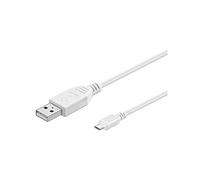 goobay 96190 Câble de données et de charge Micro USB Hi-Speed Câble, USB 2.0 mâle (type A) > USB 2.0-Micro mâle (type B), blanc, 0,15m