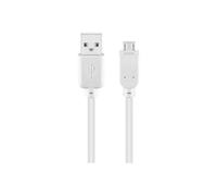 goobay 96191 Câble de données et de charge Micro USB Hi-Speed Câble, USB 2.0 mâle (type A) > USB 2.0-Micro mâle (type B), blanc, 0,3m