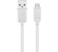 Goobay 96192 Câble USB 2.0 Hi-Speed, blanc, 0,6 m - USB 2.0 mâle (type A) > USB 2.0 micro mâle (type B)