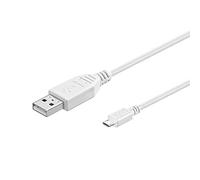 goobay 96193 Câble de données et de charge Micro USB Hi-Speed Câble, USB 2.0 mâle (type A) > USB 2.0-Micro mâle (type B), blanc, 1m