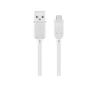 goobay 96195 Câble de données & de charge Micro USB Hi-Speed Câble/USB 2.0 mâle (type A) > USB 2.0-Micro mâle (type B) / pour téléphones, haut-parleurs Bluetooth, appareils GPS/blanc / 5m