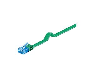 Goobay 96297 CAT 6 A U/UTP Câble de Liaison Plat, Vert, 0.5m Longueur