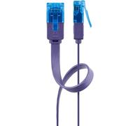 Goobay 96302 CAT 6A câble patch plat, U/UTP, violet, 0.5 m - matériau cuivre