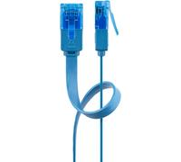 Goobay 96306 Câble patch plat CAT 6A, U/UTP, bleu, 1 m - Matériau cuivre