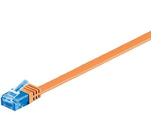Goobay 96321 CAT 6 A U/UTP Câble de Liaison Plat, Orange, 2m Longueur