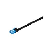 Goobay 96323 CAT 6 A U/UTP Câble de Liaison Plat, Noir, 2m Longueur
