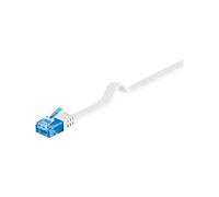 Goobay 96325 CAT 6 A U/UTP Câble de Liaison Plat, Blanc, 2m Longueur