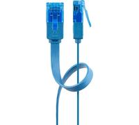 Goobay 96328 Câble patch plat CAT 6A, U/UTP, bleu, 3 m - Matériau cuivre