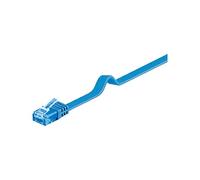Goobay 96328 CAT 6 A U/UTP Câble de Liaison Plat, Bleu, 3m Longueur