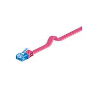 Goobay 96353 CAT 6 A U/UTP Câble de Liaison Plat, Magenta, 7m Longueur