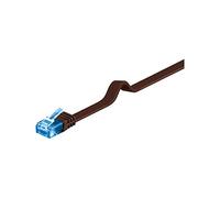 Goobay 96359 CAT 6 A U/UTP Câble de Liaison Plat, Marron Foncé, 7m Longueur