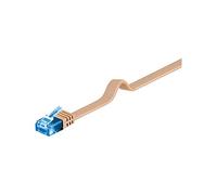 Goobay 96360 CAT 6 A U/UTP Câble de Liaison Plat, Marron Clair, 7m Longueur