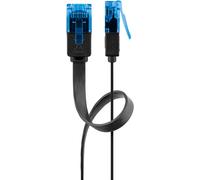 Goobay 96389 Câble patch plat CAT 6A, U/UTP, noir, 20 m - matériau cuivre