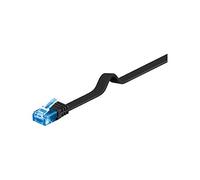 Goobay 96389 CAT 6 A U/UTP Câble de Liaison Plat, Noir, 20m Longueur