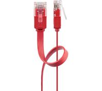Goobay 96400 Câble patch plat CAT 6, U/UTP, rouge, 1 m - matériau cuivre