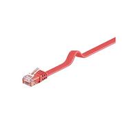 Goobay 96412 CAT 6 U/UTP Câble de Liaison Plat, Rouge, 2m Longueur