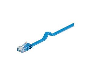 Goobay 96413 CAT 6 U/UTP Câble de Liaison Plat, Bleu, 2m Longueur