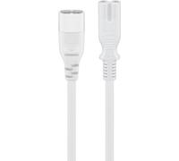 Goobay 97200 Câble de rallonge C7/C8, 2 m, blanc, blanc - fiche d'appareil C8 > prise d'appareil C7