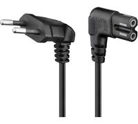 Goobay 97350 Câble d'alimentation prise EU type C coudé vers prise double Femelle type C7 coudé; 2,0 m; noir