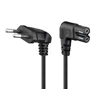 goobay 97354 Câble de raccordement Euro coudé des deux côtés / Prise Euro (type C, CEE 7/16) / prise d'appareil C13 / plug pour Samsung, LG, Sony, Sharp, Panasonic, LED Flat TV, Sky Box noir / 3m