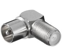 Goobay Adaptateur coudé Coaxial mâle vers Fiche F femelle