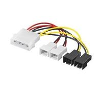 goobay - Adaptateur d'alimentation ventilateur - unité d'alimentation interne 3 broches 5V, unité d'alimentation interne 3 broches 12V (M) pour alimentation interne 4 plots (M) - 14 cm