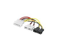 goobay - Adaptateur d'alimentation ventilateur - unité d'alimentation interne 3 broches 5V, unité d'alimentation interne 3 broches 12V (M) pour