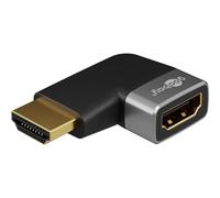 Goobay Adaptateur HDMI¿ Coudé 90° Horizontal, 8K @ 60 Hz, Plaqué Or