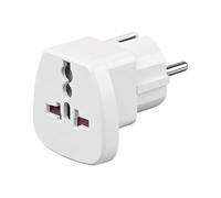 goobay - Adaptateur pour prise d'alimentation - CEE 7/7 (M) pour BS 1363, NEMA 5-15, SEV 1011, CEI 23-16 (F) - blanc