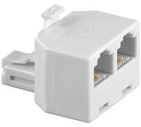 goobay Adaptateur RNIS T RJ11/RJ14 mâle vers 2 RJ11/RJ14 femelle blanc (Bulk)