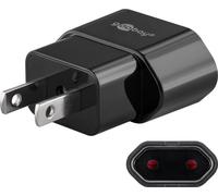 Goobay Adaptateur secteur, fiche EURO vers fiche US et JAP, Noir