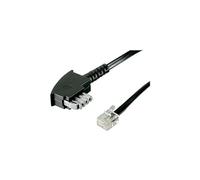 goobay - Adaptateur téléphone - RJ-11/RJ-14 (M) pour TAE-N (M) - 3 m - plat - noir
