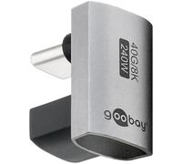 goobay Adaptateur USB-C 240 W 40 Gbit Extension 180° en Forme de U USB4 (mâle vers Femelle) / USB 4.0 Adpter 8K @ 60 Hz, rétrocompatible USB 3.1, USB 2.0/74445