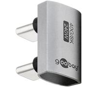 goobay Adaptateur USB-C 240 W 40 Gbit Extension 180° en Forme de U USB4 (mâle vers mâle) / Adaptateur USB 4.0 8K @ 60 Hz, rétrocompatible USB 3.1, USB 2.0/74446