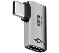 goobay Adaptateur USB-C 240 W 40 Gbit Extension 90° Horizontal USB4 (mâle vers Femelle) / USB 4.0 Adpter 8K @ 60 Hz, rétrocompatible USB 3.1, USB 2.0/74441