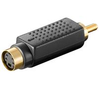 Goobay Adaptateur Vidéo SVideo/SVhs Mini Din 4 Pin Femelle vers Rca mâle Plaqué Or, noir