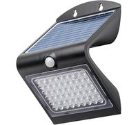 goobay Applique murale solaire à LED avec détecteur de mouvement, 4 W, IP65, blanc neutre 4000K, avec batterie rechargeable - capteur PIR, 2 modes d'éclairage 500 lm, noir 77429