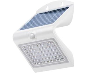 goobay Applique murale solaire à LED avec détecteur de mouvement, 4 W, IP65, blanc neutre 4000K, avec batterie rechargeable - capteur PIR, 2 modes d'éclairage 500 lm, blanc 77441