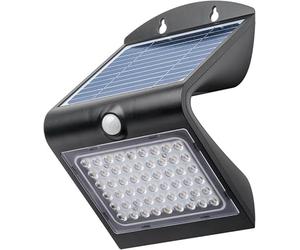 goobay Applique murale solaire à LED avec détecteur de mouvement, 4 W, IP65, blanc neutre 4000K, avec batterie rechargeable - capteur PIR, 2 modes d'éclairage 500 lm, noir 77429