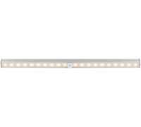 goobay Barre lumineuse LED avec détecteur de mouvement 150 lm et lumière blanche chaude 3000 K Idéal pour armoires, vitrines, tiroirs, couloirs et garages Argenté 58288
