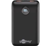 goobay Batterie Externe 20 000 mAh, Powerbank compacte avec 3 Ports (2 x USB-A et 1 x USB-C), Petit Chargeur Portable Portable pour Charger Apple iPhone, Samsung Galaxy, Xiaomi, etc., Noir, 65869