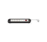 goobay Bloc Multiprise avec Protection Contre la Surtension, 1.4 m Longueur de Câble - 51280, Noir, Blanc